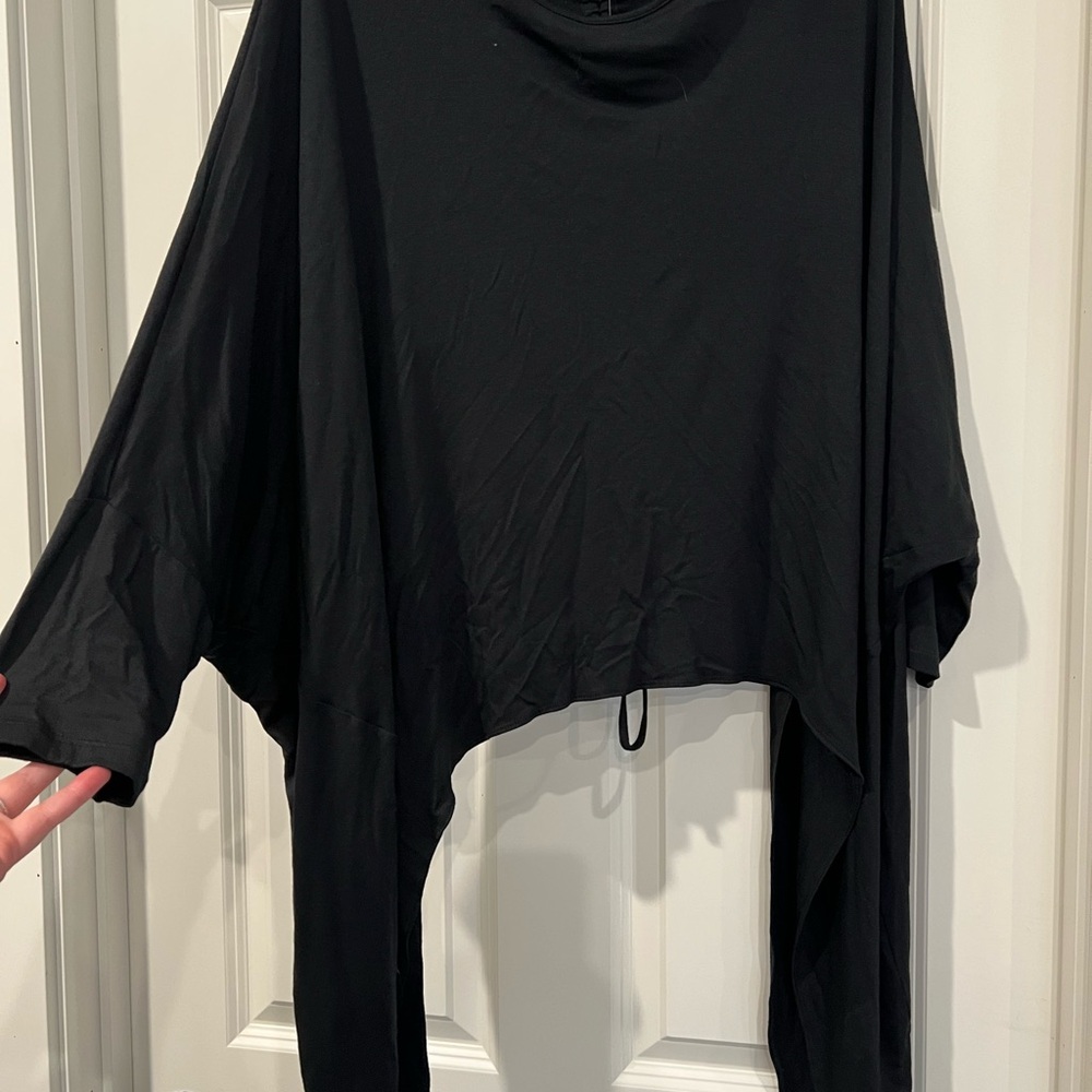 Comfy USA Black Oversized Draped Top